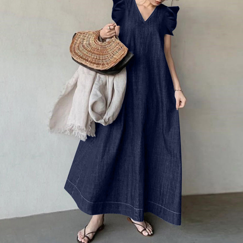 Alma – Loose Fit Summer Sleeveless Ruffled Maxi Dress