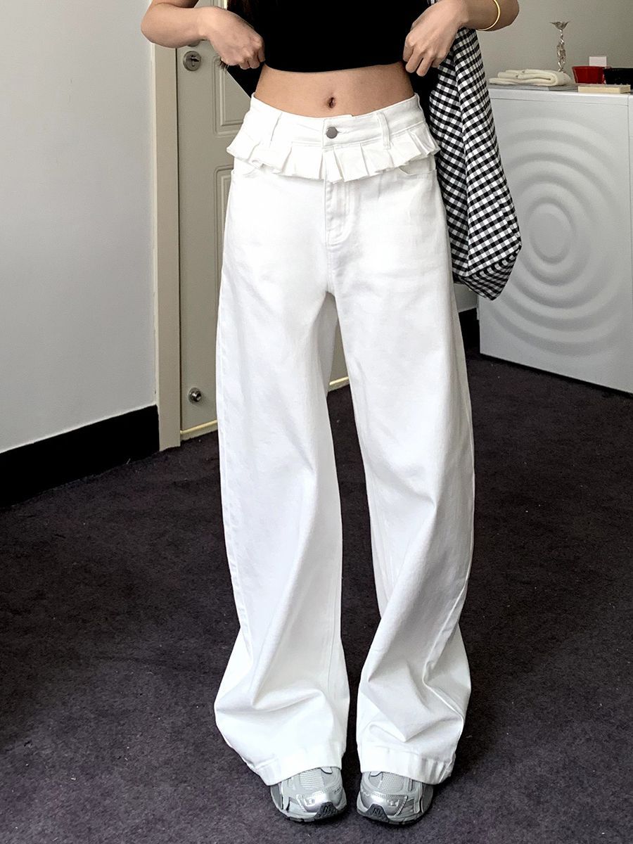 Paisley – Elegant Lace-Trimmed Wide-Leg Jeans