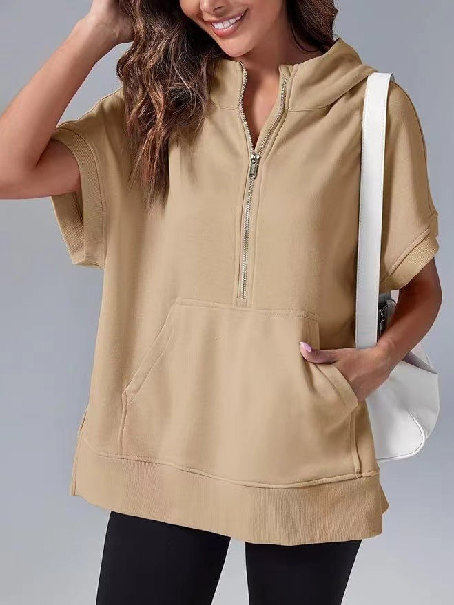 Hisper - Relaxed Oversized Half-Zip Summer Hoodie