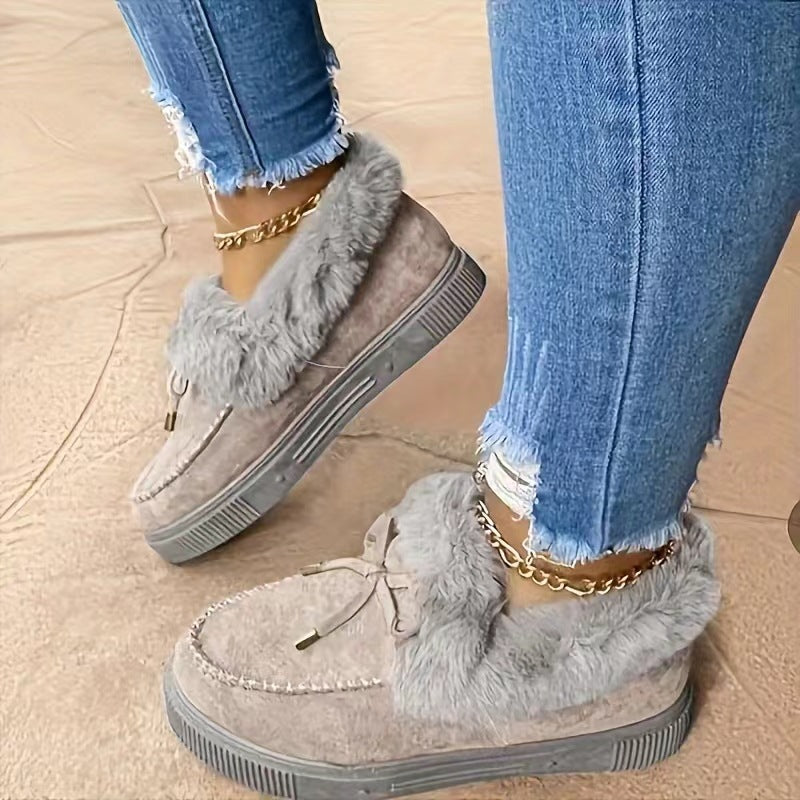 Tesie- Comfy Platform Suede Slip-On Winter Slippers