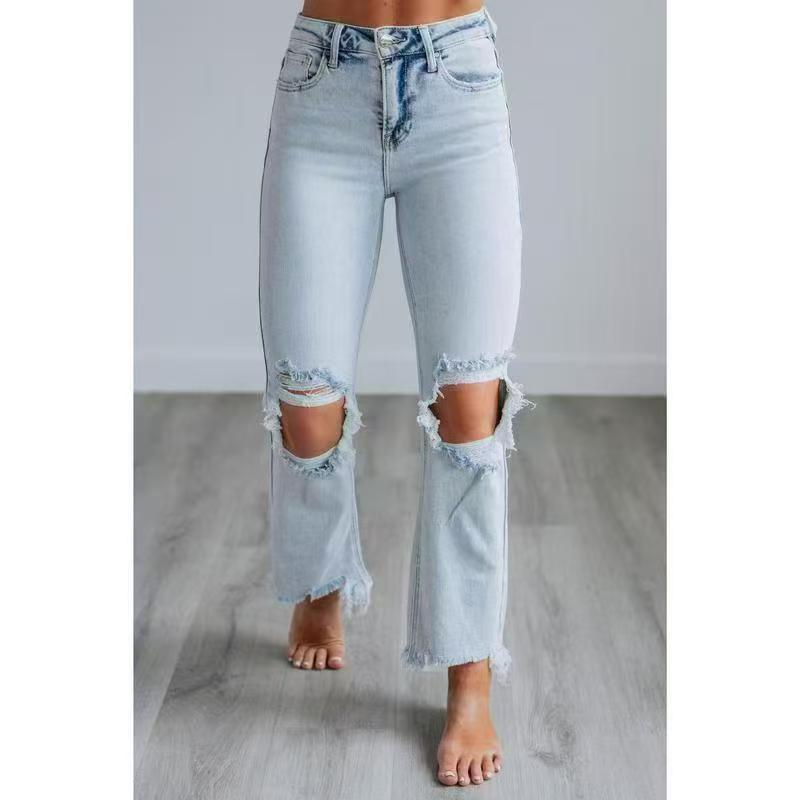 Tala – Casual Washed Slim-Fit Ripped Jeans