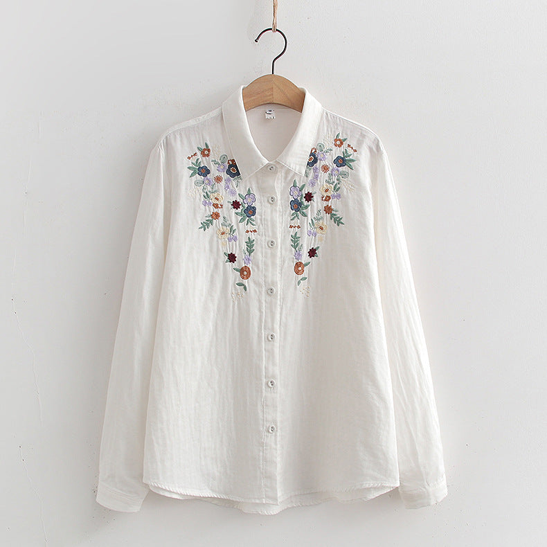 Flavie – Vintage Charm Embroidered Blouse