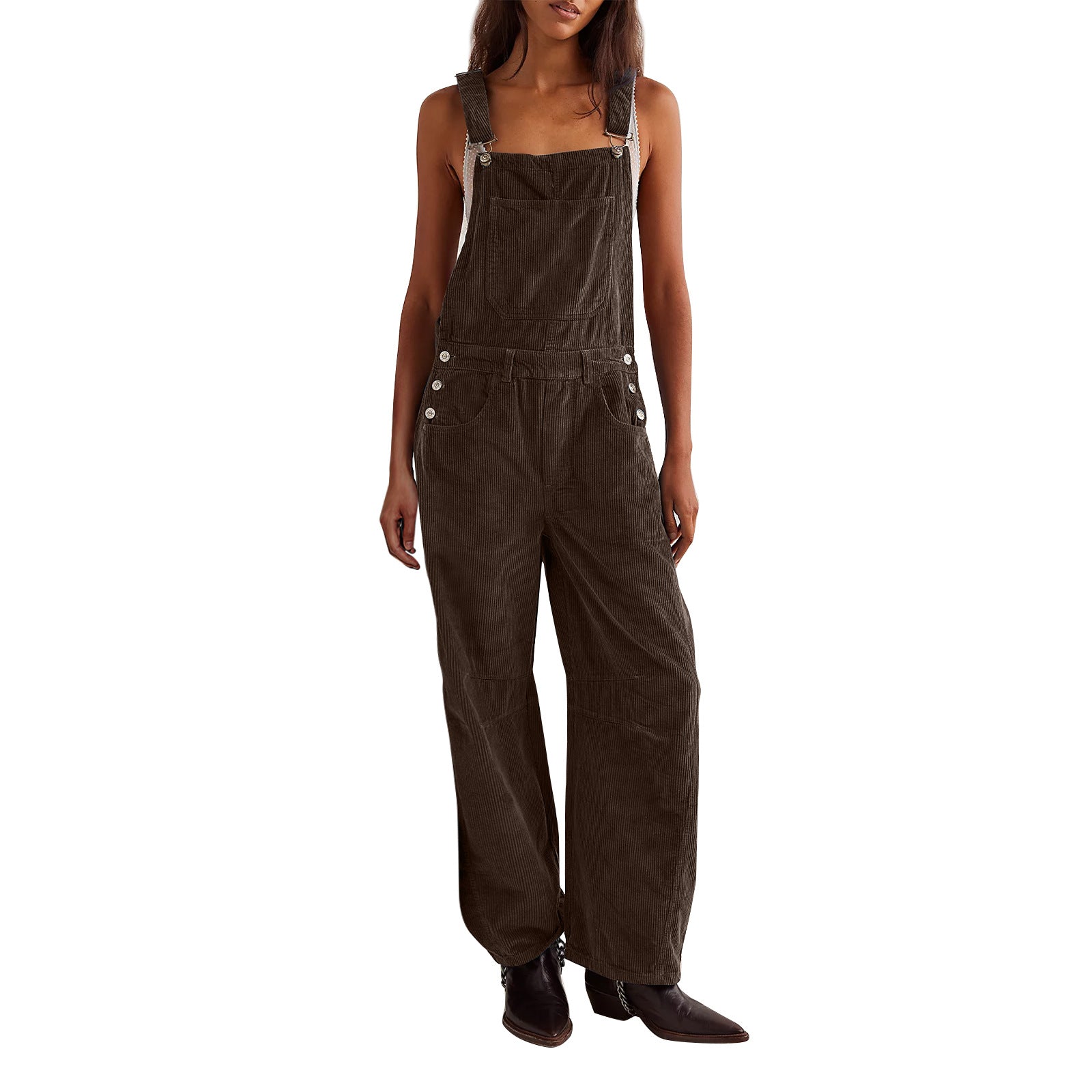 Paniz - Vintage Overalls Wide-Leg Adjustable Jumpsuit