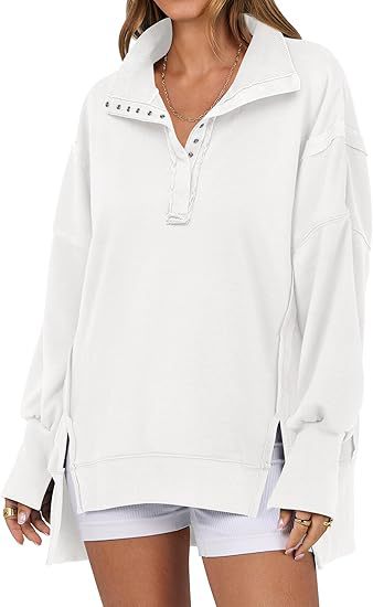 Kaylie - Chic Oversized Button-Up Sweatshirt