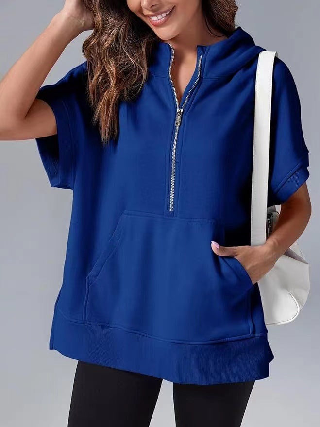 Hisper - Relaxed Oversized Half-Zip Summer Hoodie