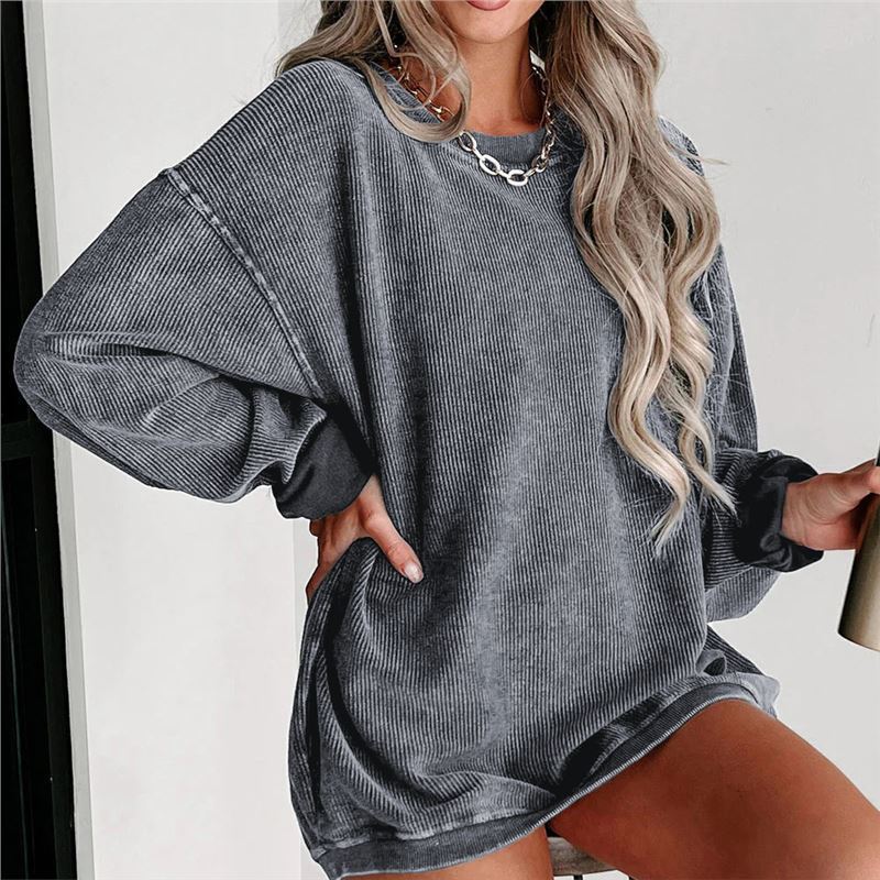 Adele - Casual Drop Shoulder Pullover Sweatshirt