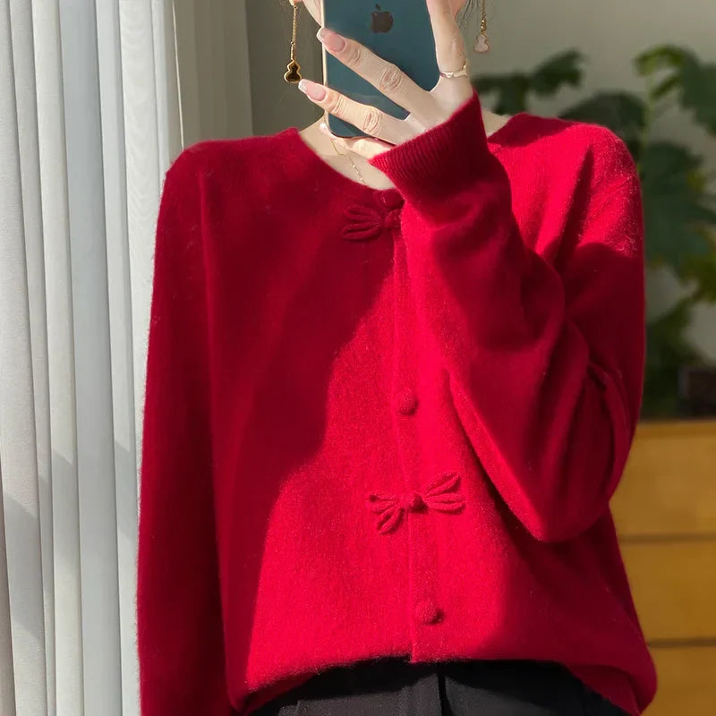 Bella - Chic Bow Cardigan