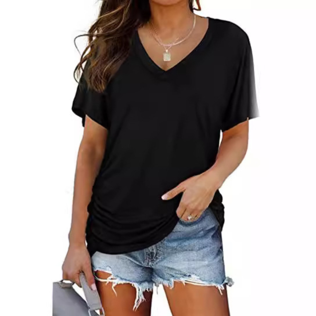 Eiley- Classic V-Neck Loose Fit Shirt