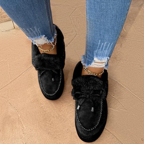 Tesie- Comfy Platform Suede Slip-On Winter Slippers