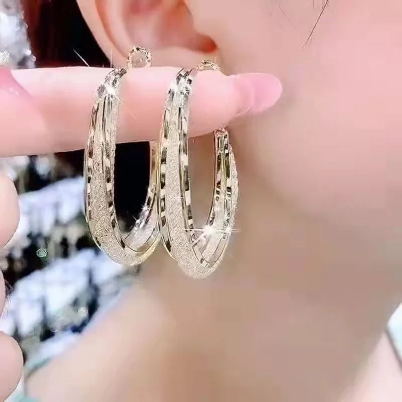Alora - Oval Woven Mesh Earrings