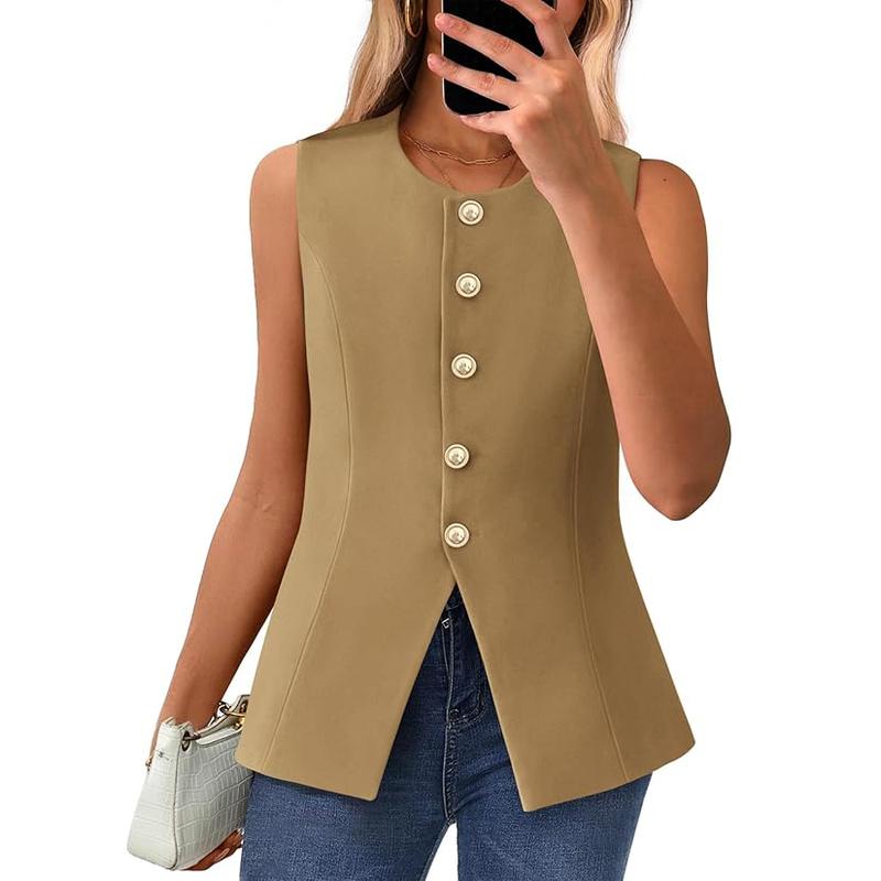 Corazon – Chic Sleeveless Button-Down Vest