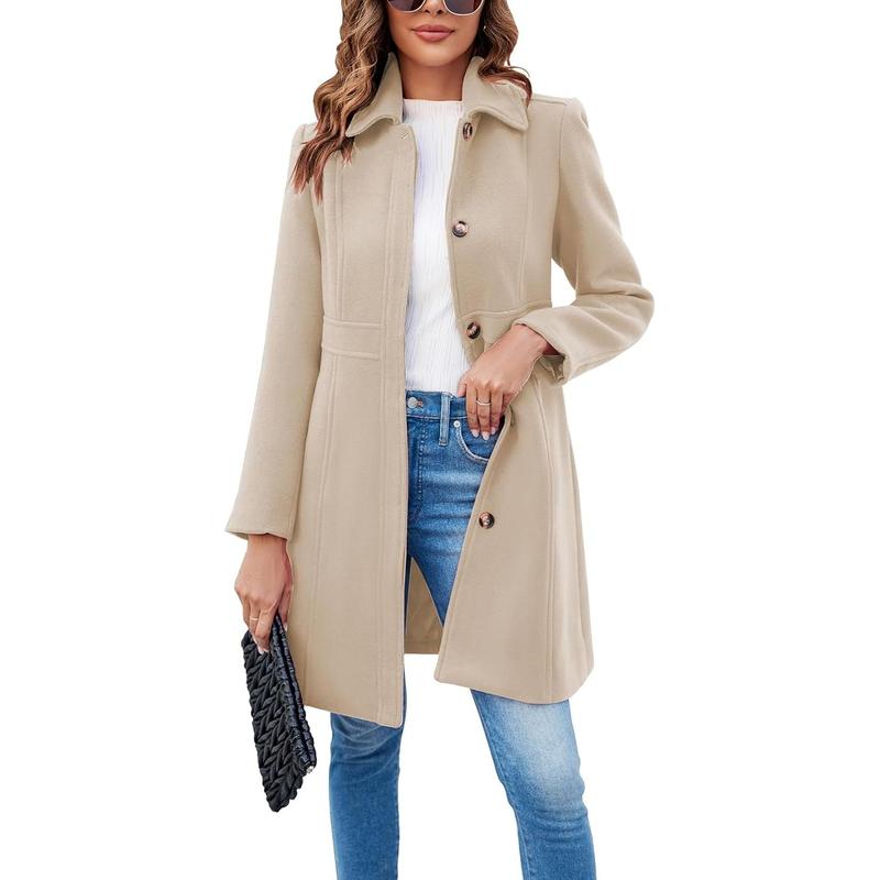 Vivian- Elegant Long Sleeve Single-Breasted Overcoat for Office Wear