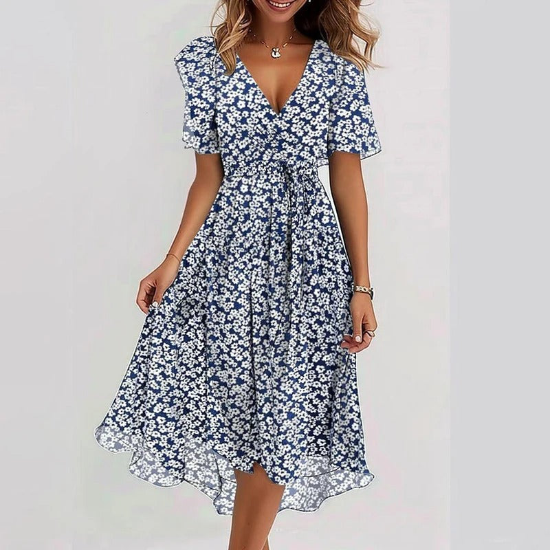 Kristen - Elegant Colorful Midi Dress