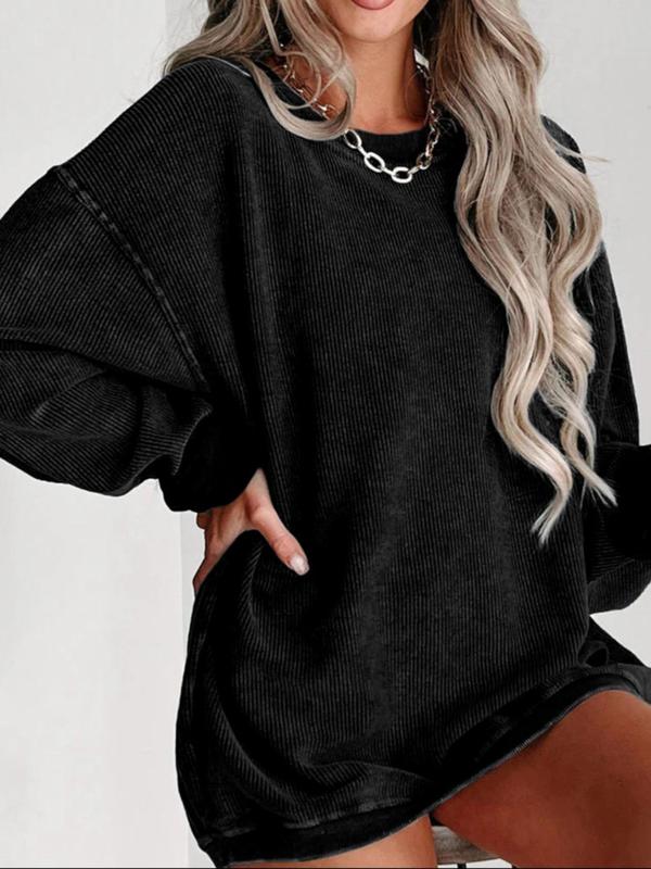 Adele - Casual Drop Shoulder Pullover Sweatshirt