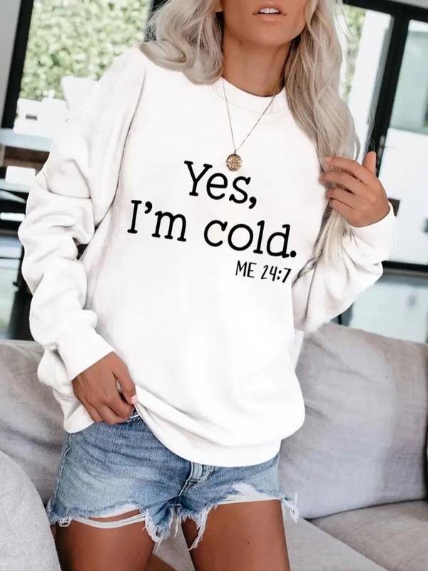 Kaylee - Casual Slogan Print Pullover Sweatshirt