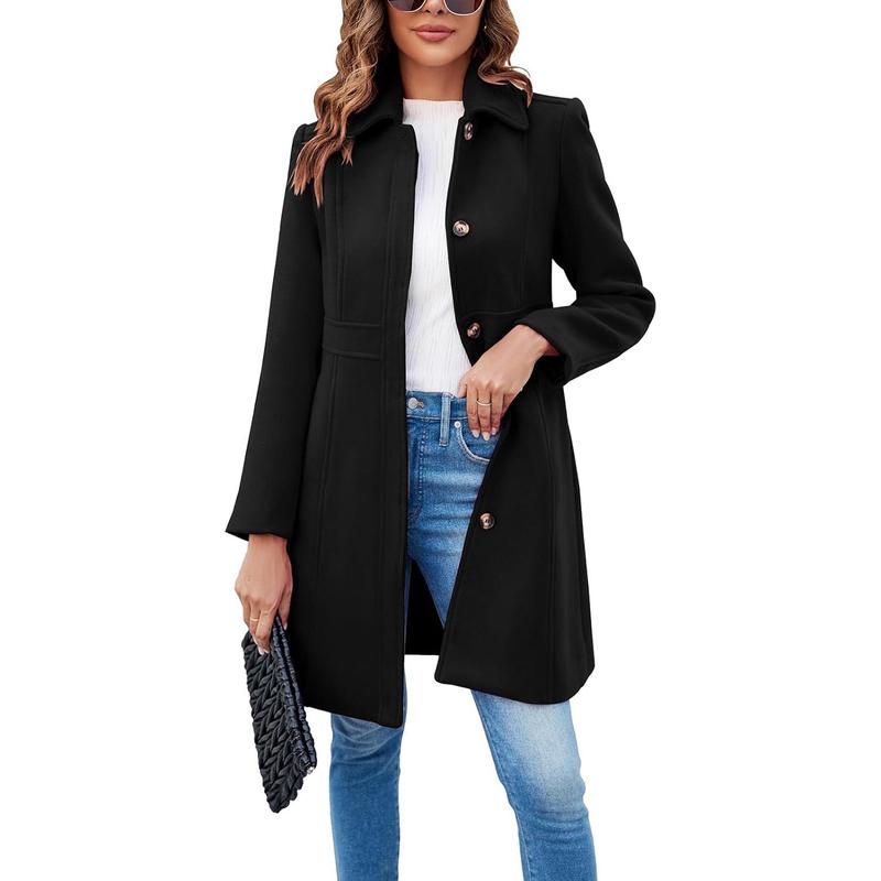Vivian- Elegant Long Sleeve Single-Breasted Overcoat for Office Wear