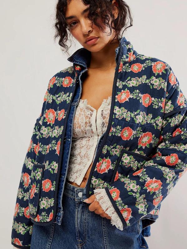 Salentine - Chic Print Style Long Sleeve Jacket