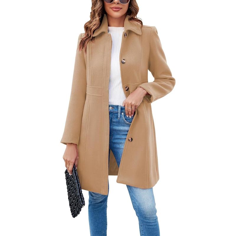 Vivian- Elegant Long Sleeve Single-Breasted Overcoat for Office Wear