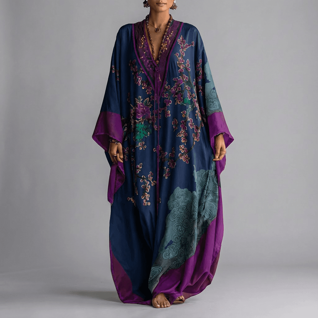 Alaya - Japanese Plum Blossom Maxi Dress