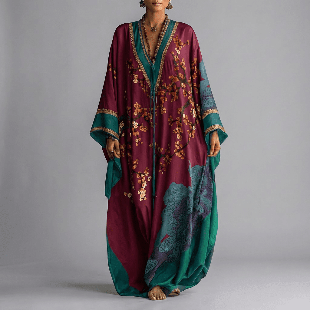 Alaya - Japanese Plum Blossom Maxi Dress
