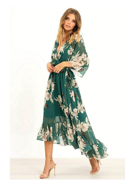 Yasmine - Elegant Kimono Midi Dress