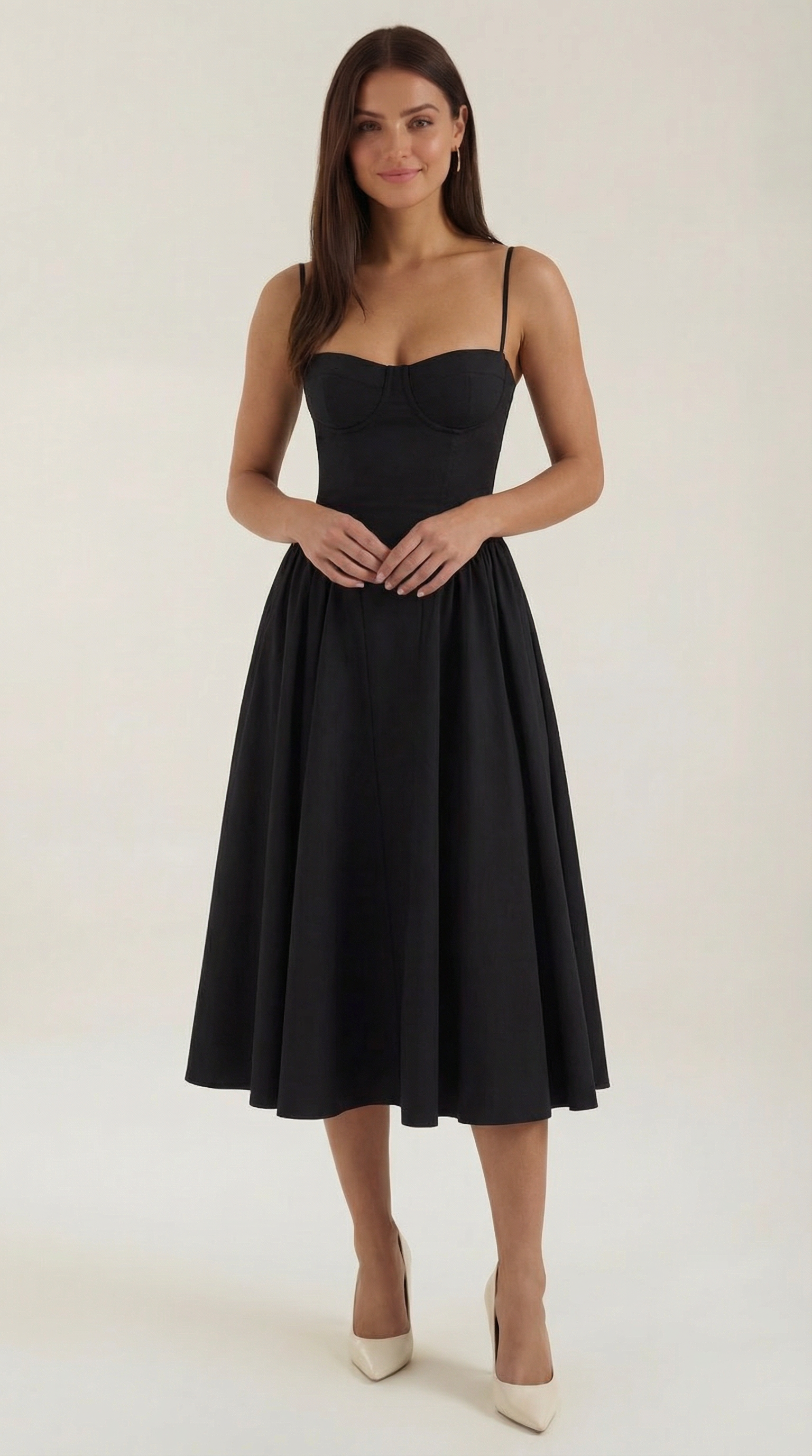 Safiya – Floral Corset Midi Dress