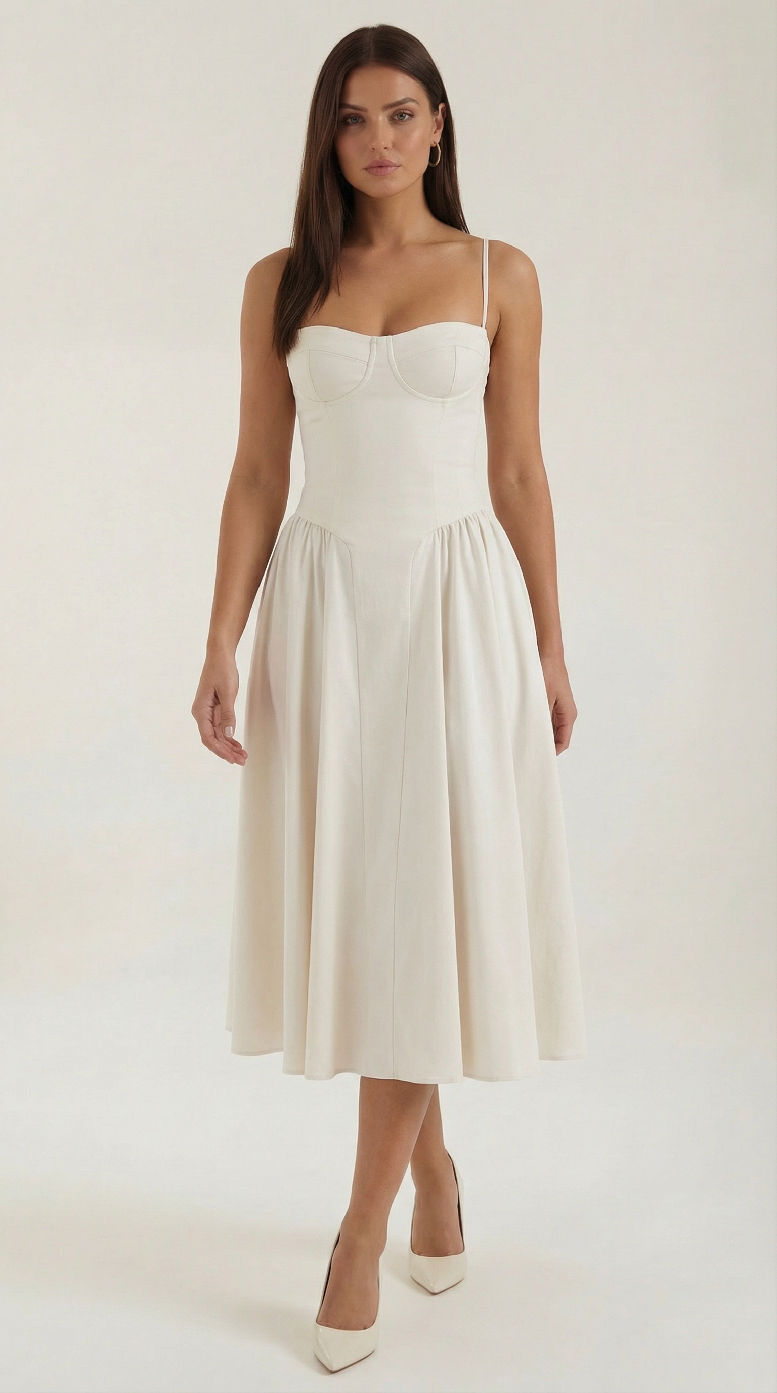 Safiya – Floral Corset Midi Dress